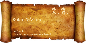 Kuba Nóra névjegykártya